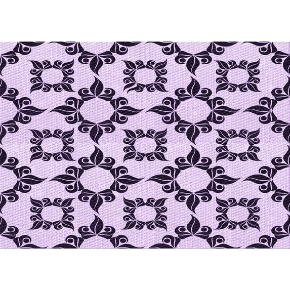 Ahgly Company Indoor Rectangle Patterned Purple Jam Purple Area Rugs, 6' x 9'