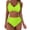 Green, variant on Staron Women's Bikini Set Two Piece Swimsuit Push Up Padded High Cut Solid Color Beachwear Tankini Bathing Suit, Blue L