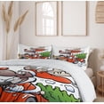 thumbnail image 6 of Ambesonne Christmas Duvet Cover Set, Reindeer in Red Car, 2-Calking, White Red Green, 6 of 7