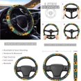 thumbnail image 3 of Stylish Sunflower Aztec Car Seat Covers Set with Steering Wheel Cover, Seat Belt Pads, Cup Coaster, Keychain - Full Protection for Front and Rear Bench Seats, 3 of 4