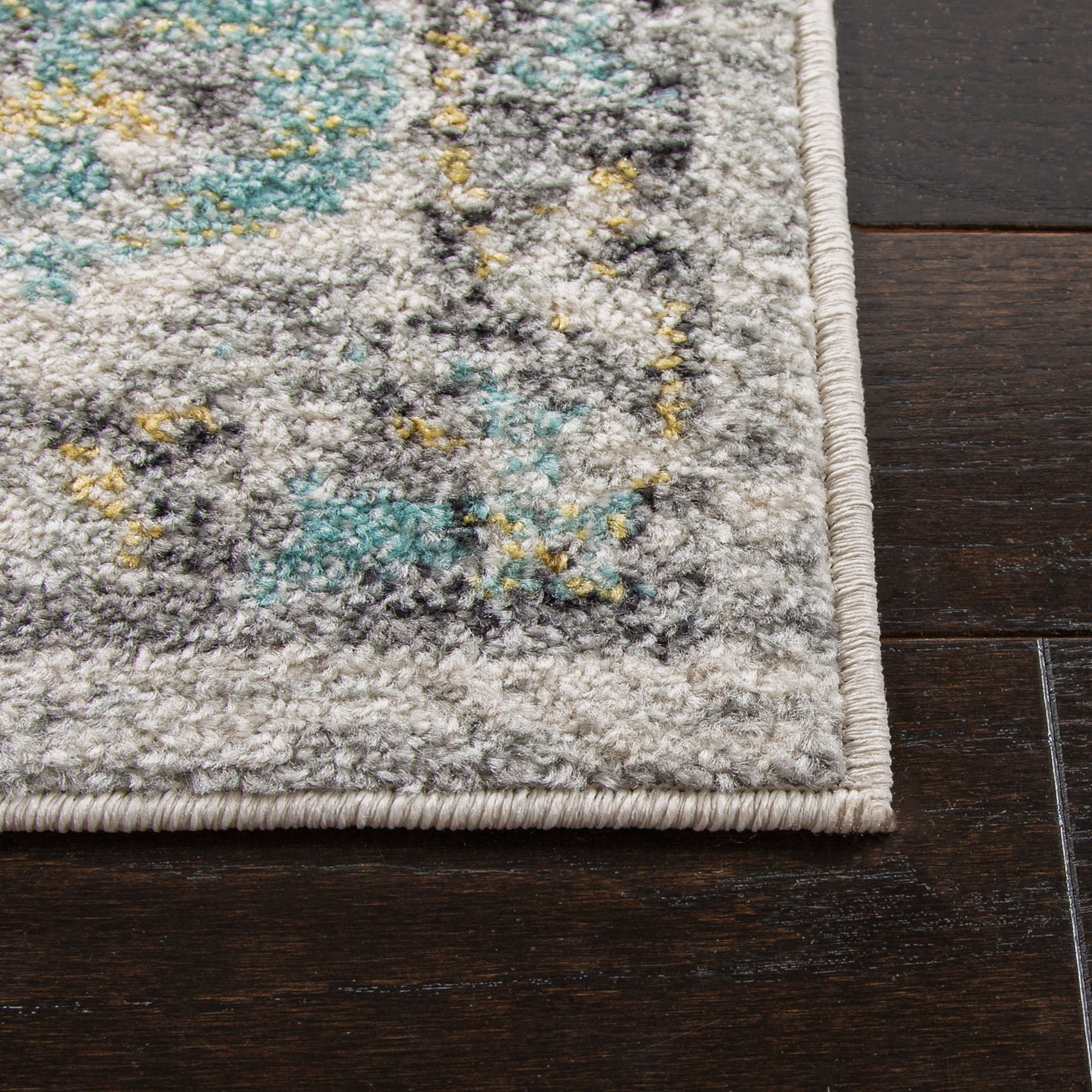 SAFAVIEH Square Rug 12' - Madison Collection - X-Large - Transitional Modern Design, Ivory & Aqua, Non-Shedding & Easy Cleaning, Ideal for Living Room, Bedroom, Dining Space (MAD611A)