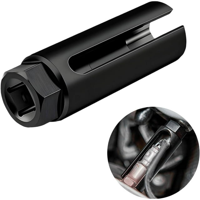 Oxygen Sensor Socket with Side Wire Cutout, 1/2-Inch Drive by 7/8-Inch O2 Sensor Socket Removal Tool, 6-Point Offset Oxygen Sensor Wrench for Installation and Removal (Small)
