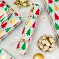 thumbnail image 6 of Christmas Tree Wrapping Paper Roll - Metallic Foil Shine Green, Gold, Red for Christmas, New Year - Mini Roll - 17 Inch x 33 Ft(46.8 sq.ft.ttl.), 6 of 15