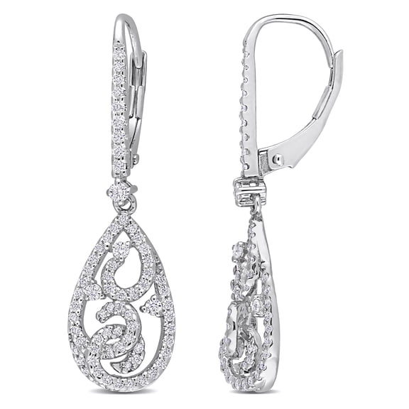 Everly Women's Created Moissanite Sterling Silver Earrings