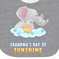 thumbnail image 4 of Inktastic Grandma's Ray of Sunshine Cute Elephants Rainclouds and Sun Boys or Girls Baby Bib, 4 of 4