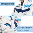 thumbnail image 4 of Solaris Kid's Oversized Wearable Blanket Hoodie Sweatshirt, Warm Comfortable Sherpa Fleece Pullover with Large Front Pocket for Teens (7-16 yr) Youth Boys, Girls, White Ocean, 4 of 7