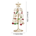 thumbnail image 3 of Twfbrm Spiral Christmas Tree Ornament Display, Metal Sturdy Xmas Tree Stand with Red Green Bells and Glitter Star, Winter Holiday Tabletop Holder Christmas Decoration for Gift, Home Decor, 3 of 9