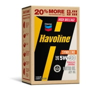 Chevron Havoline High Mileage Synthetic Technology Motor Oil 5W-30, 6 Quart Smart Change Box Case (2-Pack)