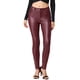 thumbnail image 1 of Pantalón de piel sintética de PU de cintura alta y flaco para mujer borgoña S, 1 of 6