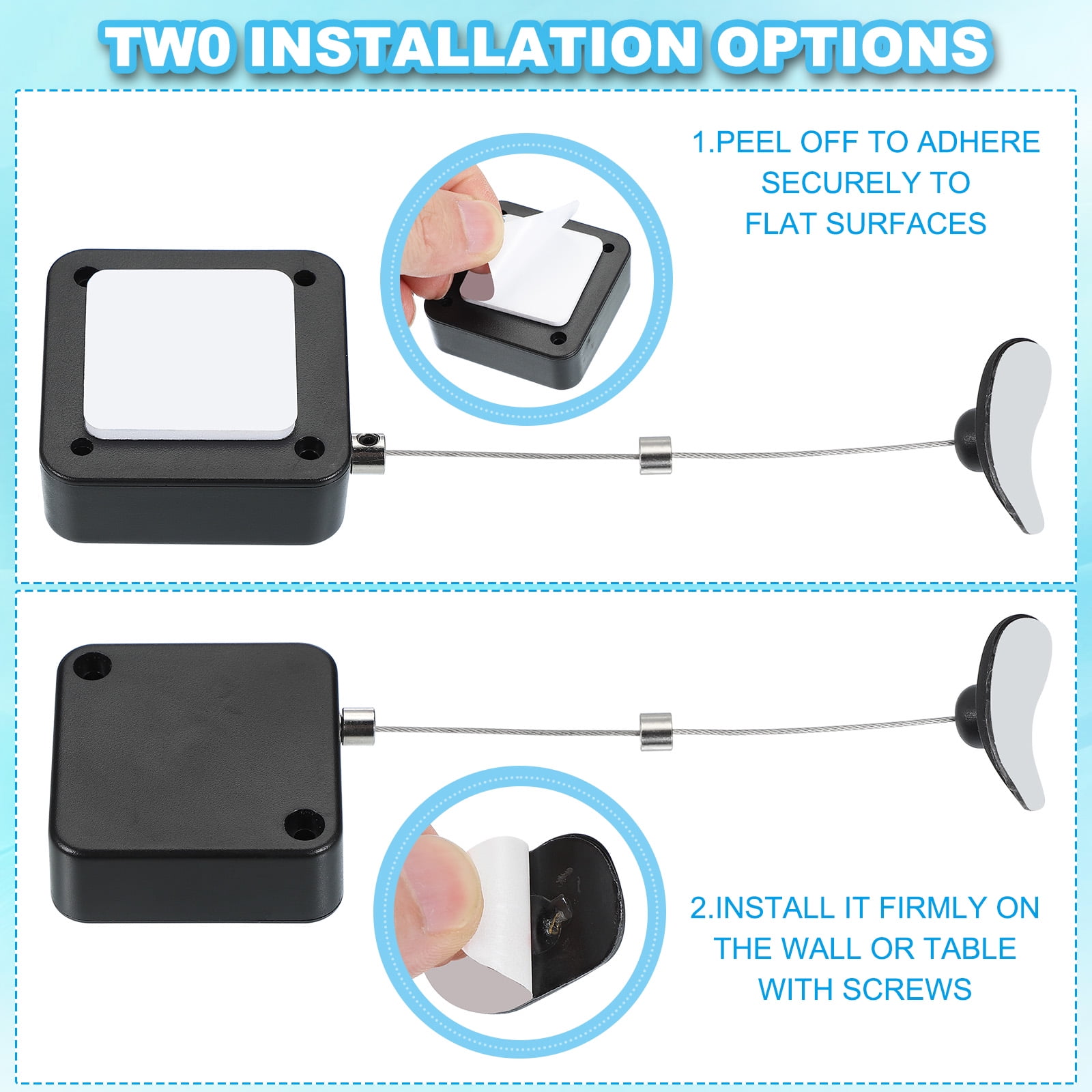 Lost Remote Prevention PATIKIL 2-Pack Retractable Remote Control Tether -  1.5m Security Cable Lock For TV & Game Controllers (Black) Game Controller  Tether