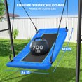 thumbnail image 6 of KloKick 700lb Capacity 60" Skycurve Tree Swing for Kids & Adults - Heavy-Duty Platform Swing with 2 Hanging Straps, Blue, 6 of 9