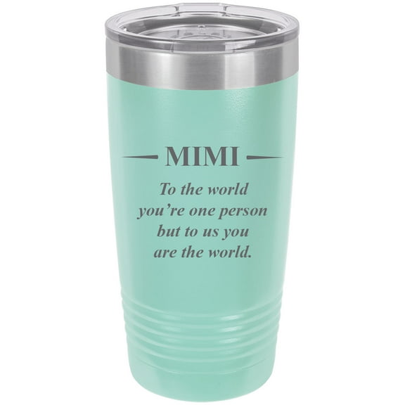 Mimi - I love you to the Moon and Back Stainless Steel Engraved Insulated Tumbler 20 Oz Travel Coffee Mug, Teal