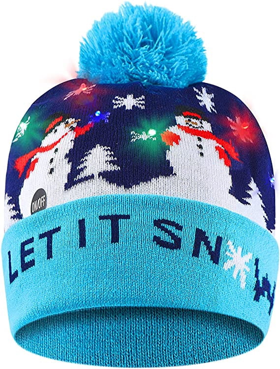 Gorro De Navidad LED Para Adultos Y Niños - Diseños Reno, Doble Reno Y Dinosaurio, Talla Única 24x21 Cm