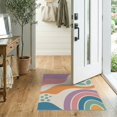 thumbnail image 2 of ODIKA 2'x3' Pastel Multicolor Boca Sonar Design Washable Accent Rug Abstract Waves with Retro Vibes Pet Friendly, Bedside Mat for Bedroom, Nursery, RV, 2 of 7