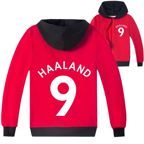 Haaland Kids Zipper Outerwear Hooded Jacket Sweatshirt Boys Girls Hoodies Fashion Sport Jacket Tops