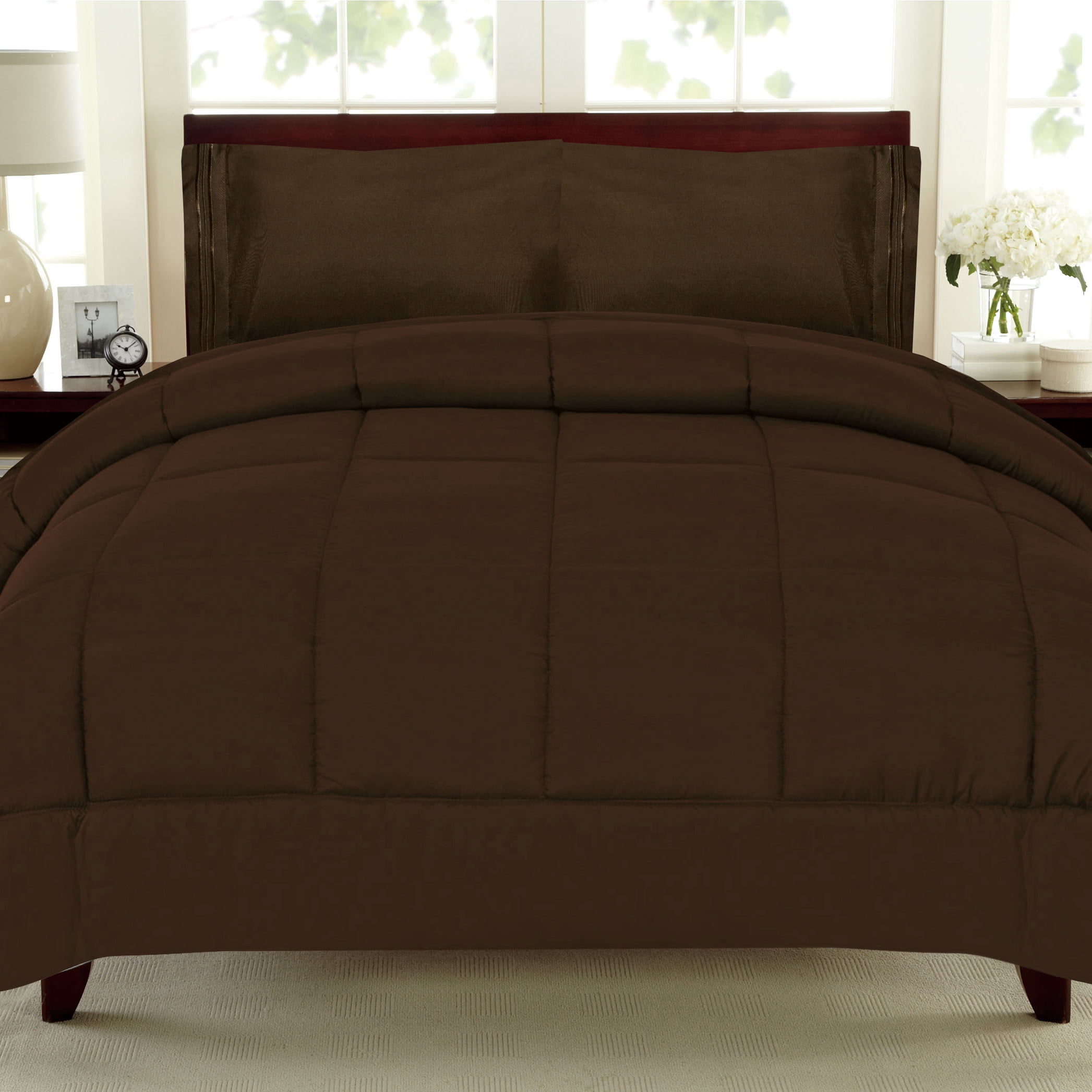 Sweet Home Collection Chocolate 5 Piece Bed in a Bag Comforter Set with Sheets, Twin