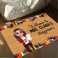 thumbnail image 3 of TIELUTT Classroom Door Mat Teacher Crayon Welcome to Classroom Doormat Back to School Classroom Welcome Classroom for Loving Room Rugs Small Soft Throw Blanket Flurry Rug Blanket Throws under 20 Throw, 3 of 5