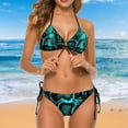 thumbnail image 4 of Blue Snakeskin Bikinis Set Sexy Python Print Bikini Swimsuit Beach Graphic Swimwear 2 Pieces Stylish Bathing Suit, 4 of 5