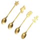thumbnail image 2 of Juego de 4 cucharas largas de metal navideñas, cucharas de postre para café con leche y macchiato, 2 of 4