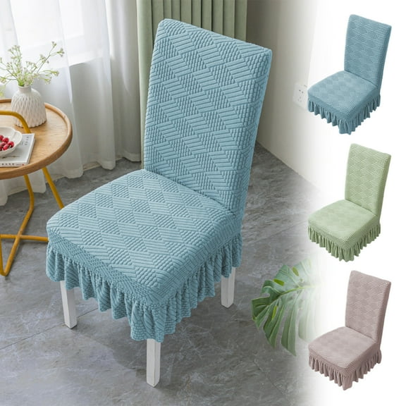Chair Covers for Dining Room | Chair Slipcovers with Skirt Parson Chair | Single | Spandex Polyester | Wrinkle Resistant Machine Washable | Multicolor | Fits Back Height 16.5–21.7in Seat 15–19.7in