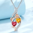 thumbnail image 5 of Taioiat Double Birthstone Necklaces for Women 18K Gold Plated Birthstone Rose Flower Jewelry Anniversary Valentines Day Mother's Day Birthday Gifts for Her Wife Girlfriend Mom, 5 of 7