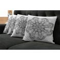 thumbnail image 2 of Ambesonne Oriental Throw Pillow Cover 4 Pack, Monochrome Shape Design, 18", White Black, 2 of 6