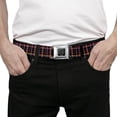 thumbnail image 3 of Buckle-Down Belt, Seatbelt Buckle Belt, Wire Grid Black Orange Purple, 34 to 52 Inches, 3 of 9