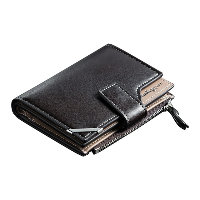 Men's Short Functional Vertical Zipper Buckle Wallet Mens Wallets with Zipper Purses with Matching Wallets Women Wallets Large Capacity Teen Wallet for Boys Ages 15-18 Wallet Clip Neck Wallet Women