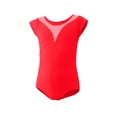 thumbnail image 5 of MKOSPLRT Ballet Leotards for Girls and Toddlers Short Sleeve Mesh Hollow Out Gymnastics Bodysuit Classic Dance Outfits Tights Red 9-10 Years, 5 of 7