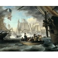 thumbnail image 2 of Birch, Thomas 18x15 Gold Ornate Wood Framed with Double Matting Museum Art Print Titled - Commodore Perry Leaving the Lawrence for the Niagara, 2 of 4