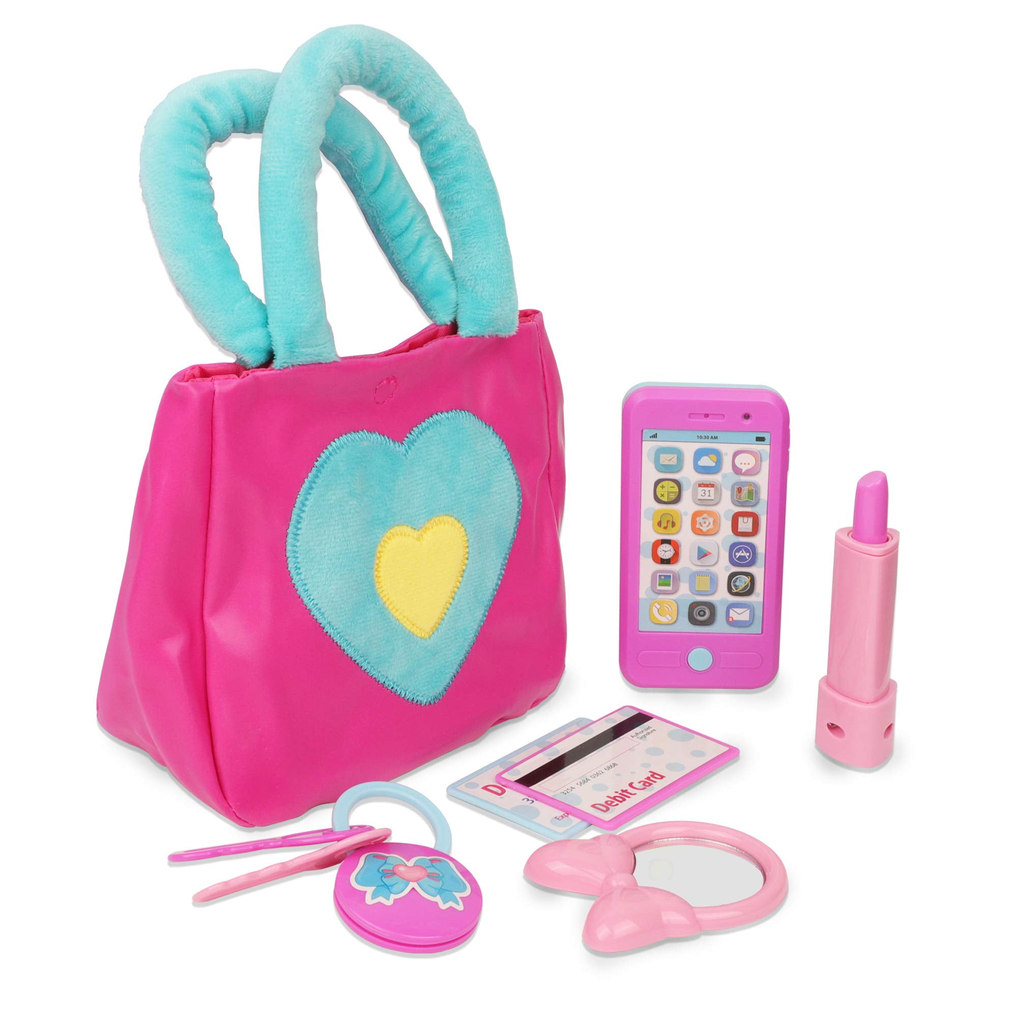 Playkidz Princess My First Purse Set - 7 Pieces Play and Accessories, Pretend Play Toy Set with Cool Girl Phone and Bag with Cards. - Walmart.com