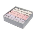thumbnail image 2 of 24 Cell Foldable Drawer Organizer, Non-Woven Sock and Underwear Storage Box, Grid Divider Storage Container for Socks Ties Belts and Personal Accessories(Gray,32x10cm), 2 of 5