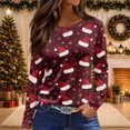 thumbnail image 2 of Mfakffe Christmas Womens Shirts Long Sleeve Crew Neck Tops Casual Christmas Graphic Shirt Lightweight Pullover Tee, 2 of 4