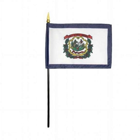 Annin Flagmakers 150048 4 x 6 in. Eb West Virginia Mounted, Pack Of 12