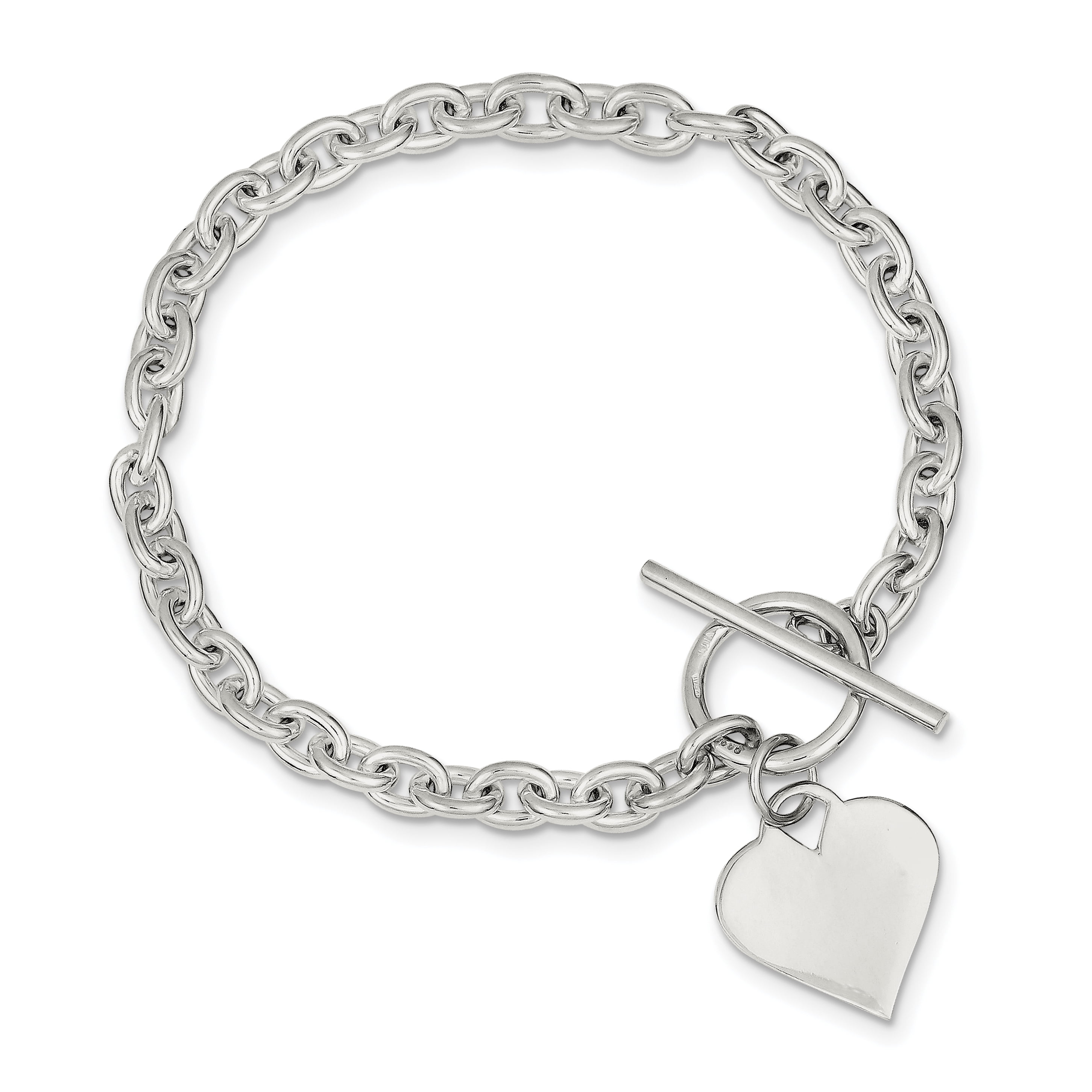 925 Sterling Silver Toggle Closure With 14k 7.5inch Link Bracelet Jewelry Gifts for Women 
