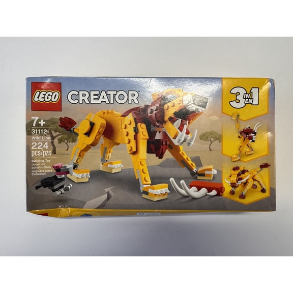 LEGO Creator 3in1 Wild Lion 31112 3in1 Toy Building Kit Featuring Animal Toys for Kids, New 2021 (224 Pieces)
