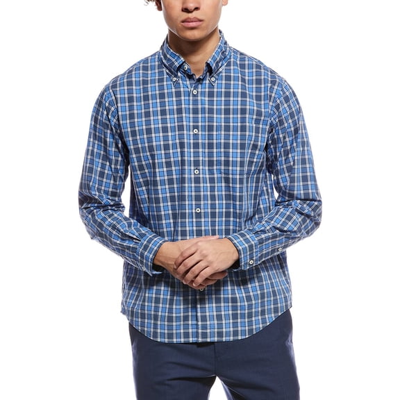 Brooks Brothers mens Poplin Shirt, XL, Blue