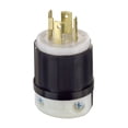 thumbnail image 1 of Tapón de bloqueo Leviton 2711 30A 125/250V NEMA L14-30P negro-blanco, 1 of 5