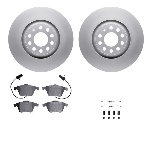 Dynamic Friction Company Front Geospec Brake Rotors with 5000 Euro Ceramic Brake Pads includes Hardware 4612-73018