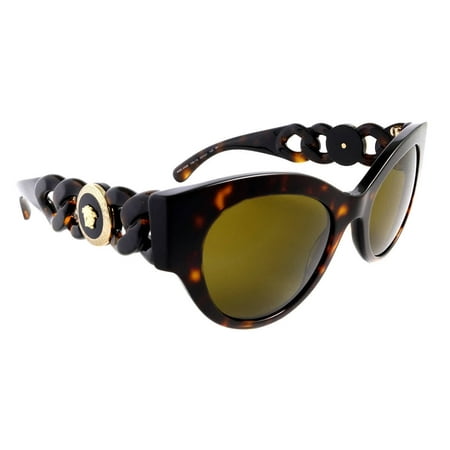 Versace Dark Brown Cat Eye Ladies Sunglasses VE4408 108/73 52