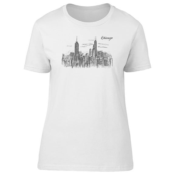 Chicago Skyline Sketch T-Shirt Men -Image by Shutterstock, Male x-Large