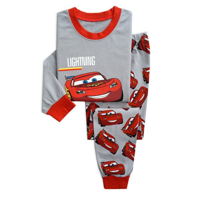 Pijamas para niños Traje Spiderman Algodón Impresión Dibujos animados Coche Hogar Niños Ropa Manga larga + Pantalones 2-7T Envío gratis4T (100 CM) zhangmengya CONDUJO