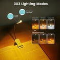 thumbnail image 2 of Glocusent Mini Rechargeable 10 LED Amber Book Light for Reading in Bed, Eye-Care Clip On Reading Light Up to 80 Hrs, 3 Dimmable Brightness X 3 Color Modes, Perfect Little Book Light for Readers & Kids, 2 of 6