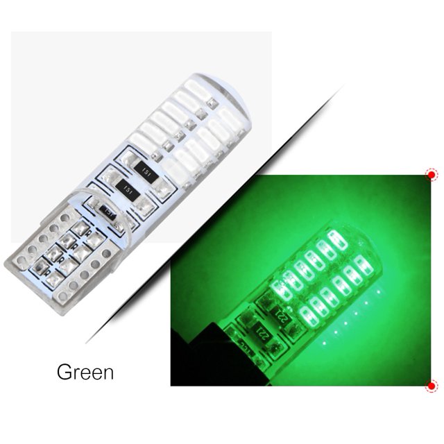 KEIN Silicona 24SMD T10 Led Luz De Estacionamiento 168 194 501 W5w T10 3014 Interior Del Coche W5w Shell Auto Lateral De La Cuña Lámpara Bombilla 12V 6000k Cúpula De Lectura Blanca Roja