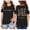 00#Black198, variant on Toddler Girls Summer Relaxed Letter Printed Tee Cold Shoulder Casual Daily Tops