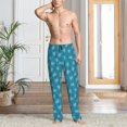 thumbnail image 5 of Uemuo Sea Turtle Pattern Men's Wide Leg Palazzo Lounge Pants with Pockets Light Weight Loose Comfy Casual Pajama Pants-Medium, 5 of 9