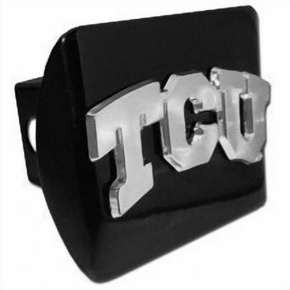 Texas Christian University "Noir avec Emblème Chrome "TCU"" Attelage de Remorque de Sport pour Voiture Auto Camion 2 Pouces