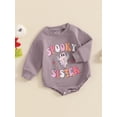 thumbnail image 3 of Suealasg Newborn Baby Boys Girls Halloween Clothes Short Sleeve Letter Ghost Print Sweatshirt Romper Bodysuit Jumpsuits 3 6 12 18 Months Infant Fall Playsuit, 3 of 7