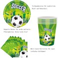 thumbnail image 3 of Juego de vajilla de fiesta Zhivalor Decoración de cumpleaños fútbol para 10 personas, 3 of 5
