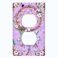 thumbnail image 2 of Metal Light Switch Plate Cover Beaded Feather Dreamcatcher Pink DRM006, 2 of 13